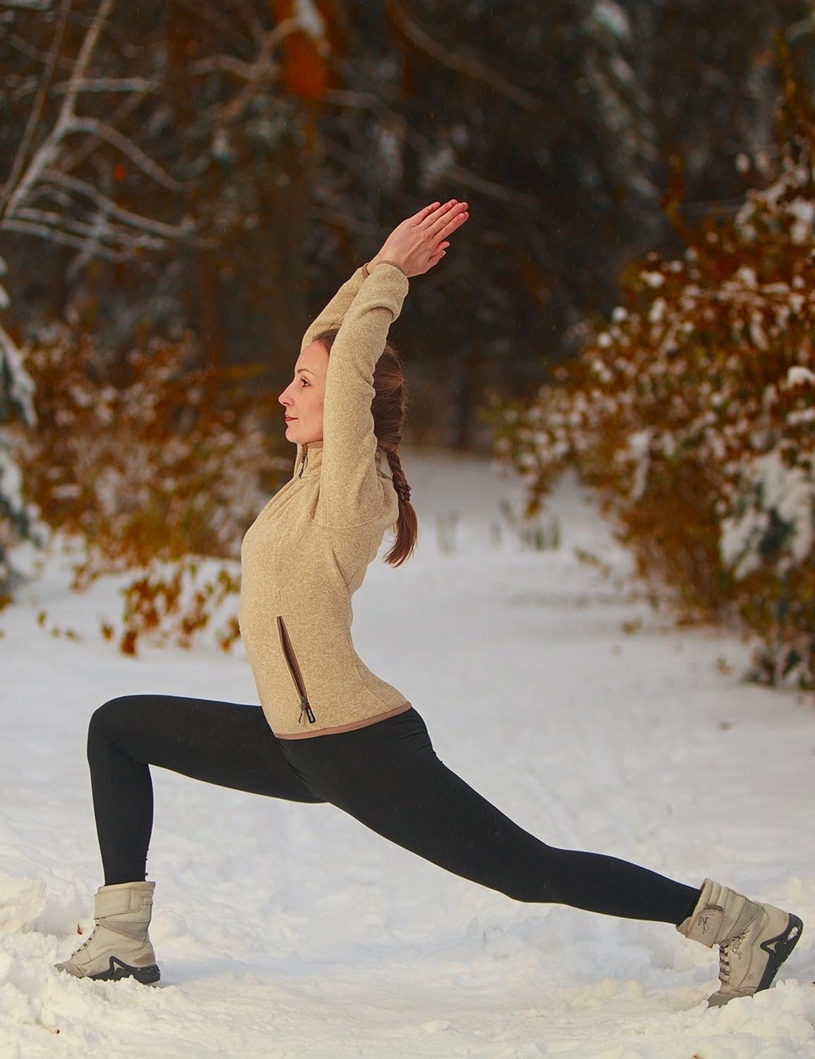 baleaf Fleece Lined Leggings Women Snow Waterproof Pants Thermal Warm Winter Yoga Cold Weather Gear with Pockets Dark Gray L