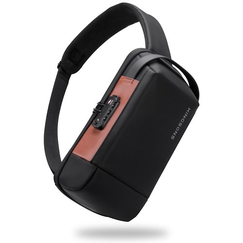 Kingsons Anti Theft Crossbody Bag Sling Backpack Mini Travel Sling Man Bag TSA lock with USB Charging Port Small Chest Shoulder Side Backpack for Traveling, Leisure, Commuting,Fit for 9.7" ipad