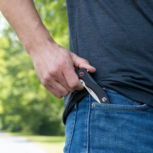 Cummins Serrated Blade D2 Steel Pocket Knife 3-inch CMN4726 - Lightweight Folding Knife Survival Tactical EDC- Black