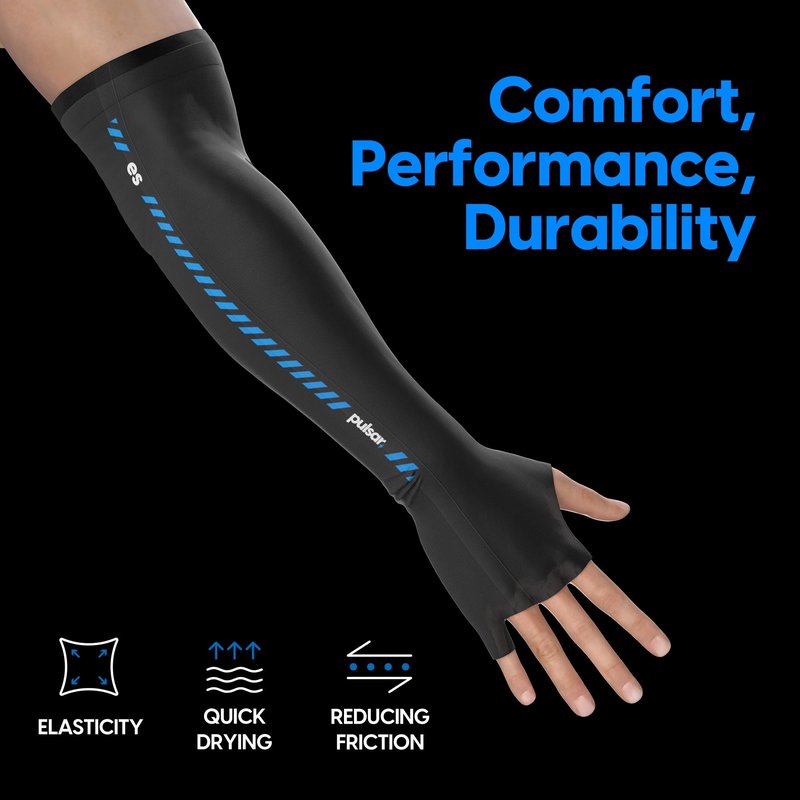 PULSAR eS Gaming Arm Sleeve for Esports Gaming Compression Sleeve, Finger Long Large Black