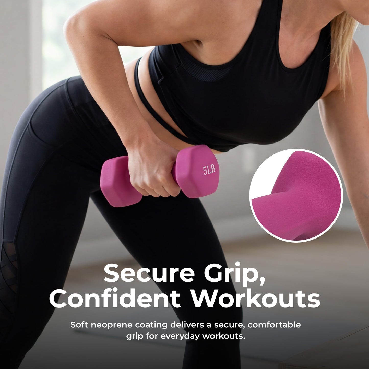 Sunny Health & Fitness Neoprene Dumbbell - 5 Lbs - Pair
