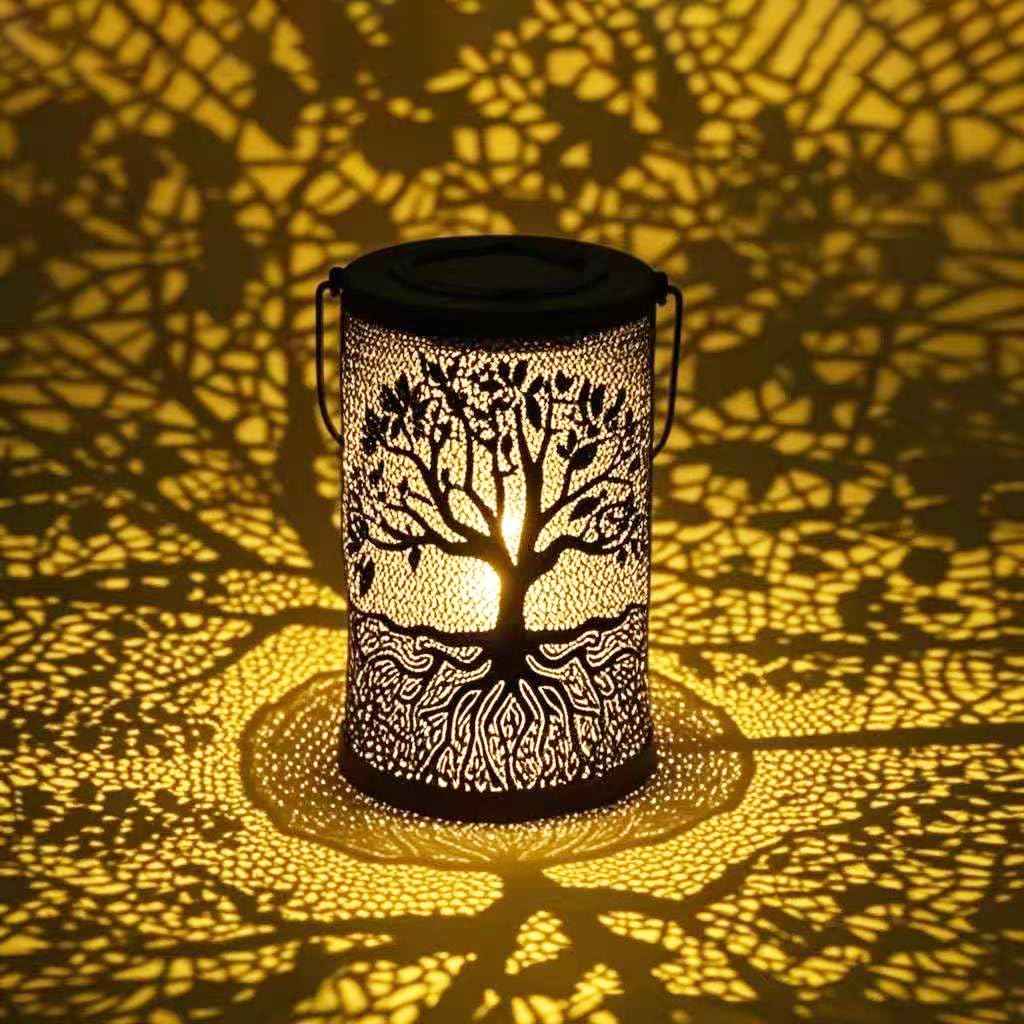 Solar Lanterns Outdoor Waterproof Hanging/Standing Solar Lights Tree of Life Metal Decor LED Lanterns as Gifts for Women Men for Landscape Garden Decor Yard Patio Lawn Tabletop Backyard Porch Pathway