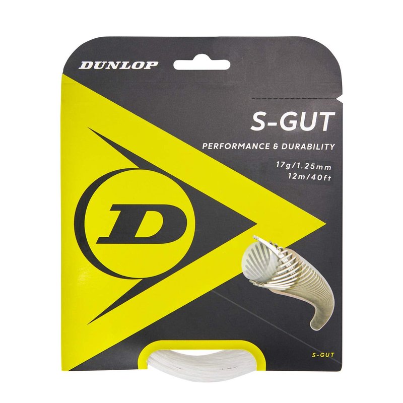 Dunlop Sports S-Gut 17G Tennis String, White, 1 Set