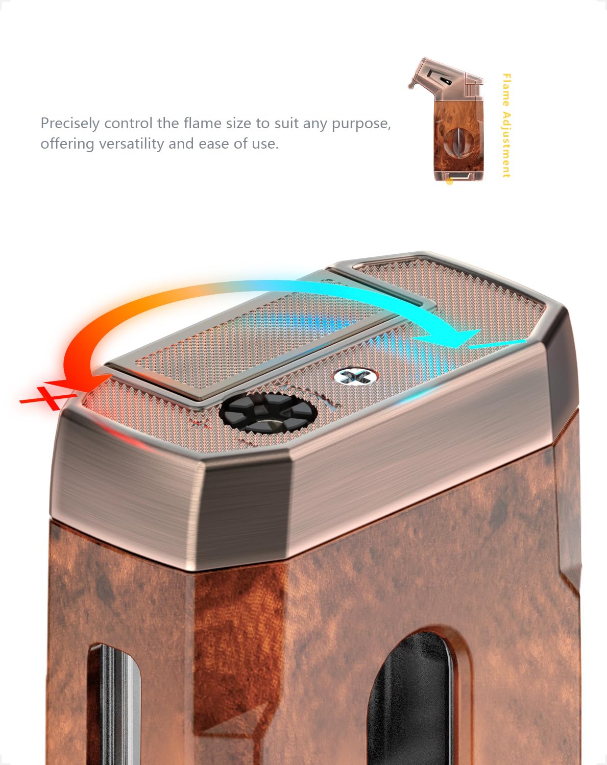 Cigar Torch Lighter, V Cigar Cutter and Lighter Set, Cool Cigar Gifts for Men