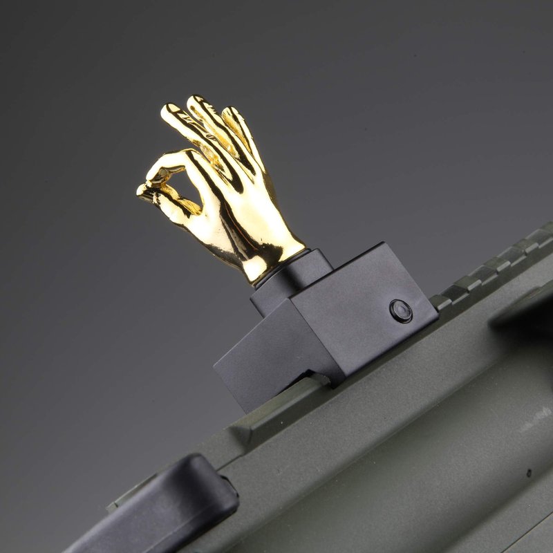 Stinger Novelty Finger Sight Set, Front and Rear Iron Sight Set, Fit Picatinny Rail and Weaver (Gold Color, Straight 90 Degree)