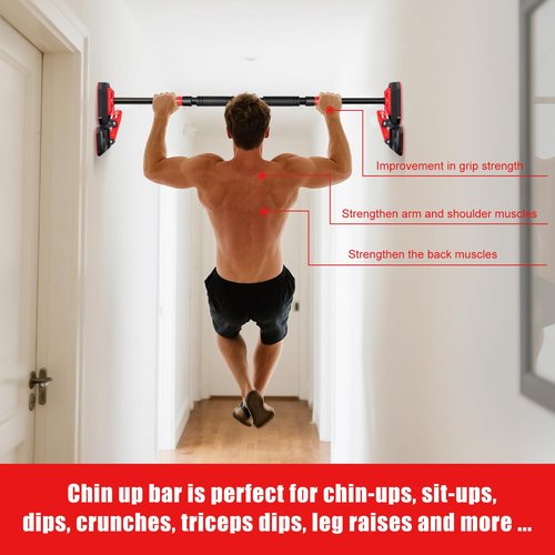 POSKOU Door Pull Up Bar Doorway Chin Up Bar for Home 76-100 cm (29.92in-39.37in) No Screws Home Workout Equipment