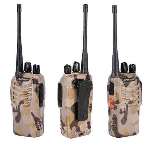 BAOFENG BF-888S Walkie Talkie 16 Channel Walkie Talky Rechargeable Handheld Radio Long Range for Adults with Earpieces, for Cruise Hunting Skiing Two Way Radios (6Pack,Desert Camouflage)