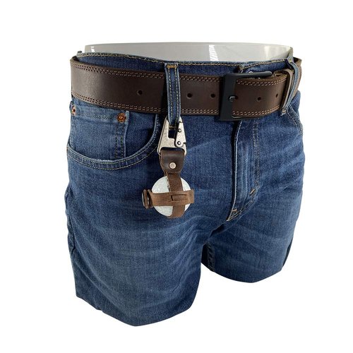 Hide & Drink, Rustic Leather Golf Tee Spare Ball Holder w/Belt Loop Hook Handmade (Bourbon Brown)