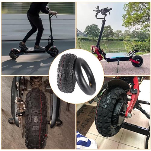 Electric Scooter Tire 10x3.0 Off Road Tire Set 80/65-6 255x80 10 inch Replacement for 6" Rim Road Tyre Non-Slip Surface for Kugoo M4 Pro Kirin M4 / M3 Scooter E-Bike ATV Dirt Bike 10x3.0