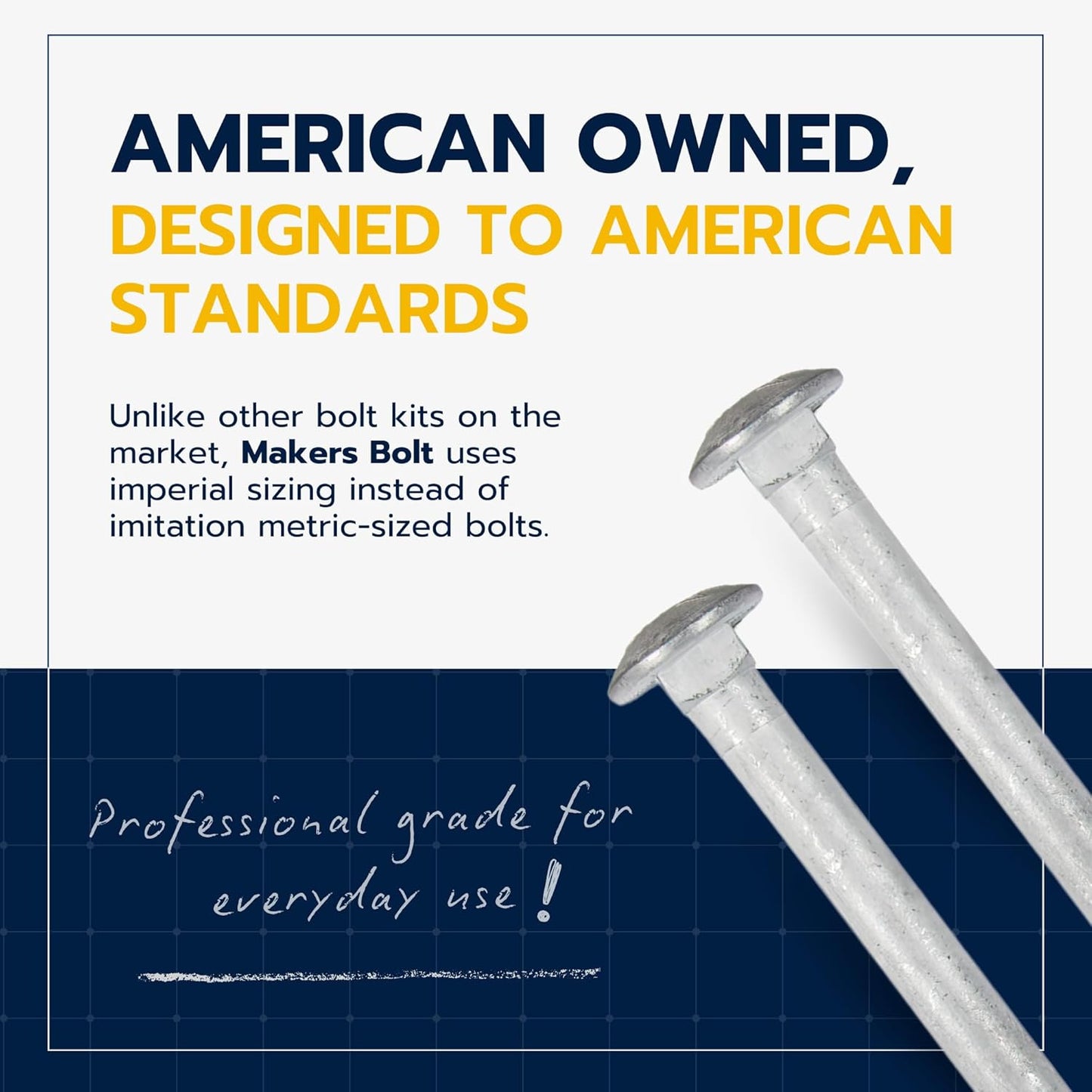 Galvanized Carriage Bolt Kit - 25 Pack 1/2" x 6" with Washers & Hex Nuts for Outdoor Use