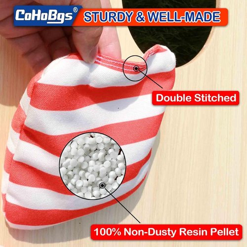CoHoBgs Cornhole Bags Set - Professional Dual-Sided Slick & Stick Resin-Filled Bean Bags | Includes Carry Case