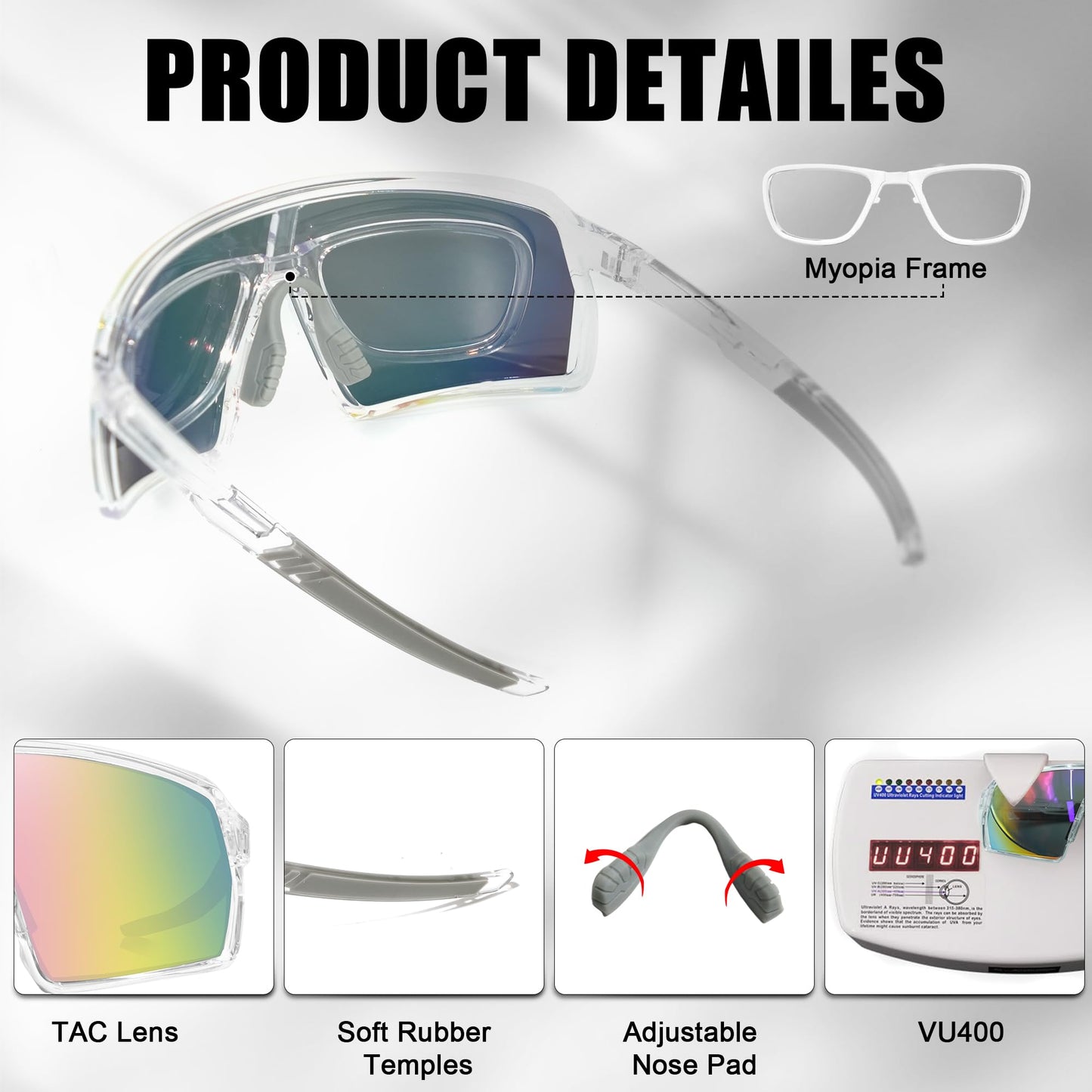 eyeezi Polarized Sports Sunglasses UV Protection Ventilation Design Outdoor Sports Running Cycling Baseball Glasses for Men Women