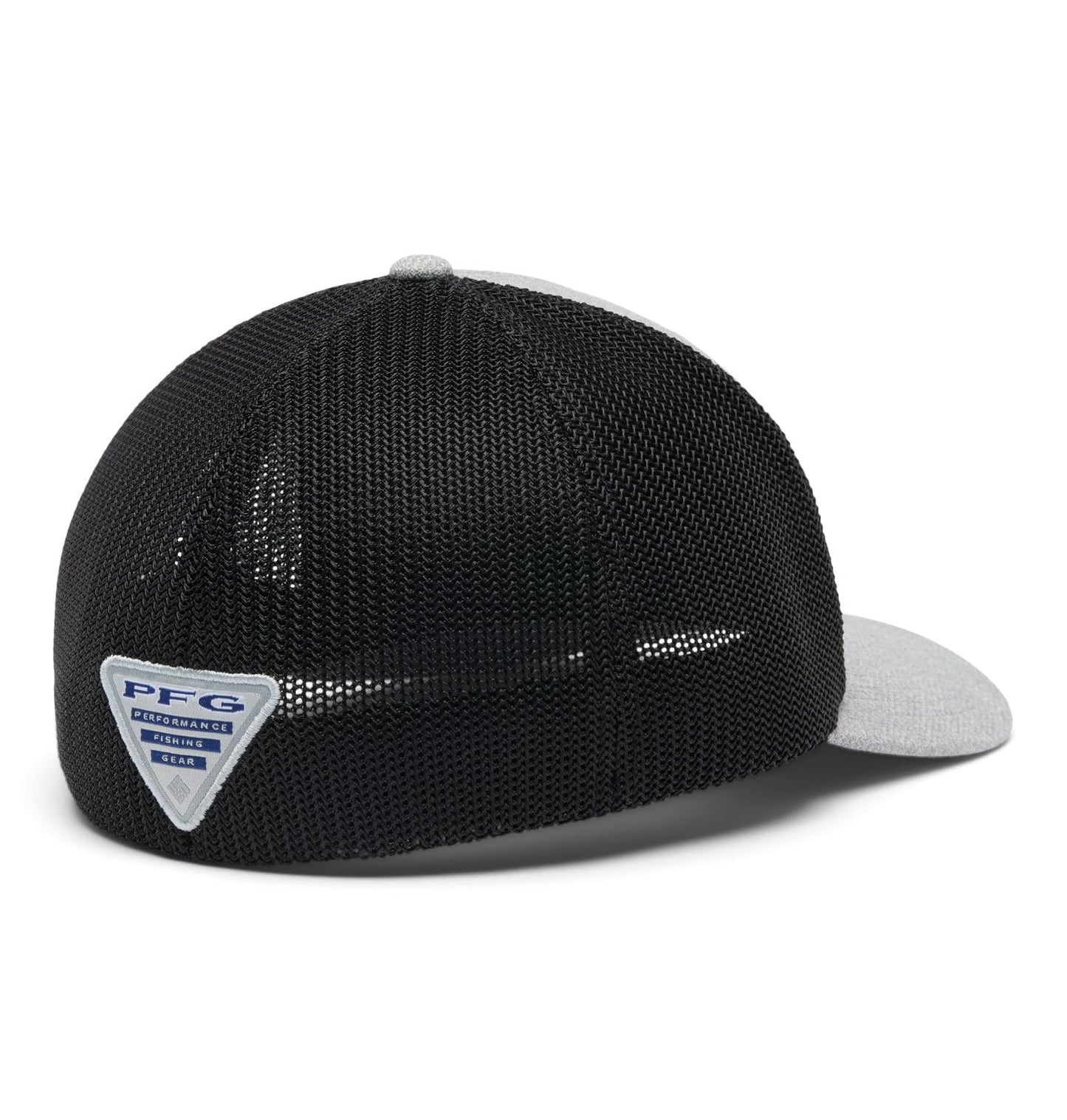 Columbia Unisex PFG Fish Flag Mesh Ball Cap-High Crown, Cool Grey Heather/Grill/US Fish Flag, Large/X-Large