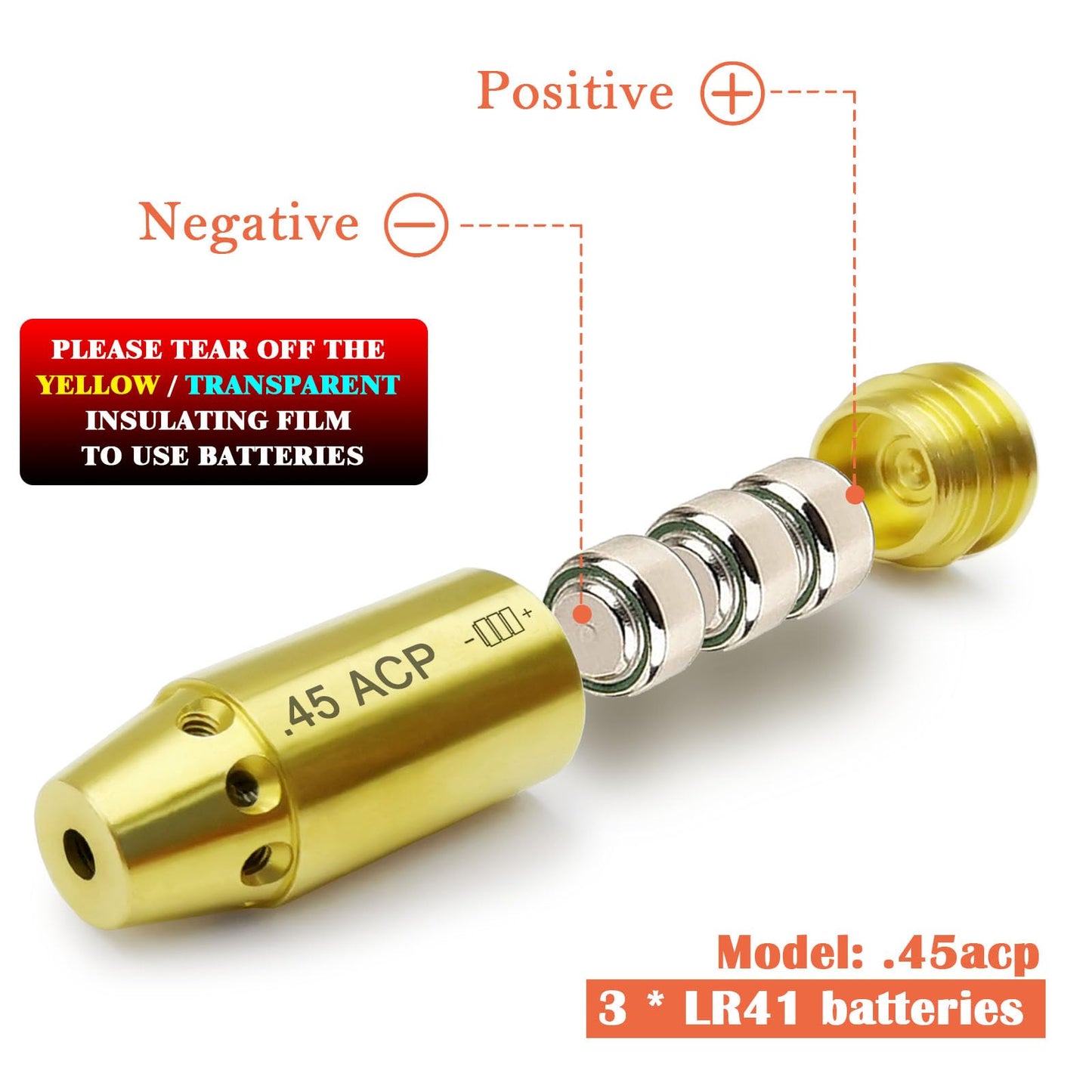 Bayattoo Bore Sight 9mm and .45ACP Laser Sight Red Dot Boresighter with 9pcs Batteries (9MM+45ACP)