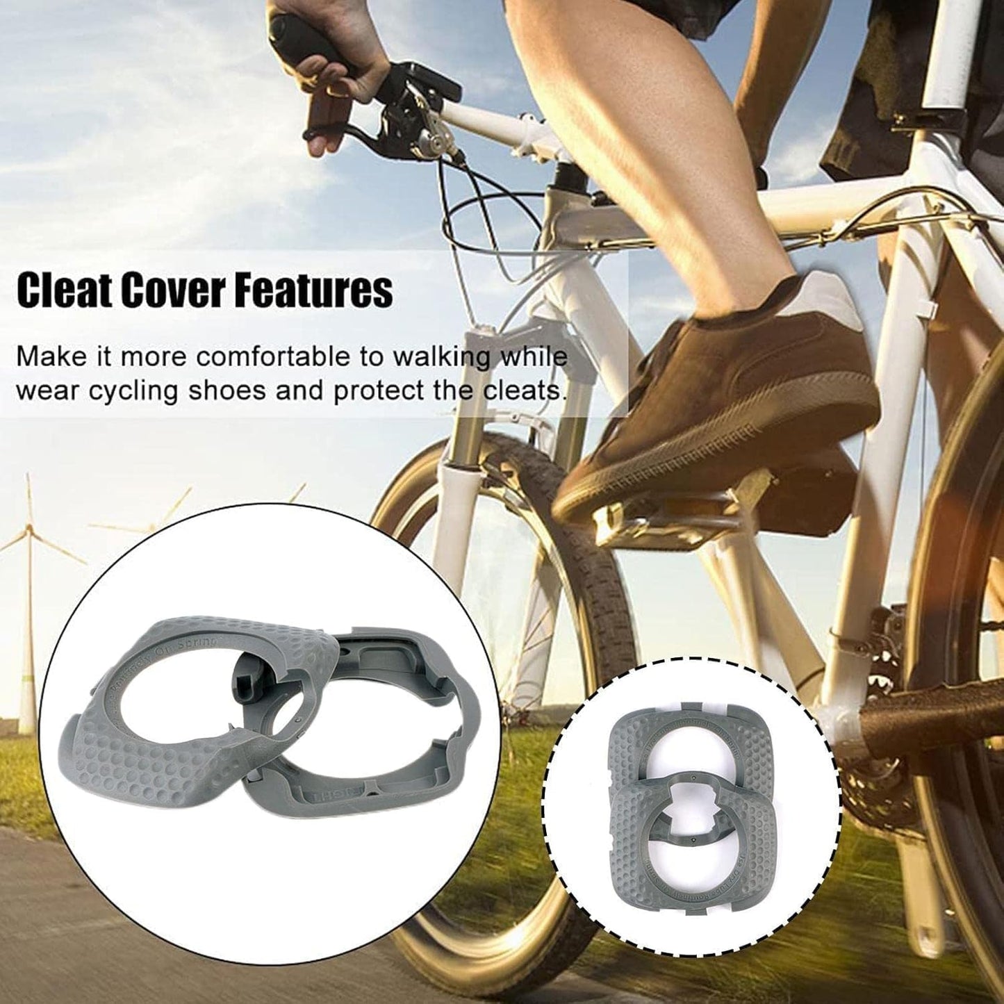 1 Pair Gray Road Bike Pedal Cleat Cover for Wahoo SpeedPlay Zero Pedal Clip Bike Speed Cleats Cycling Sy Pedal Parts Road