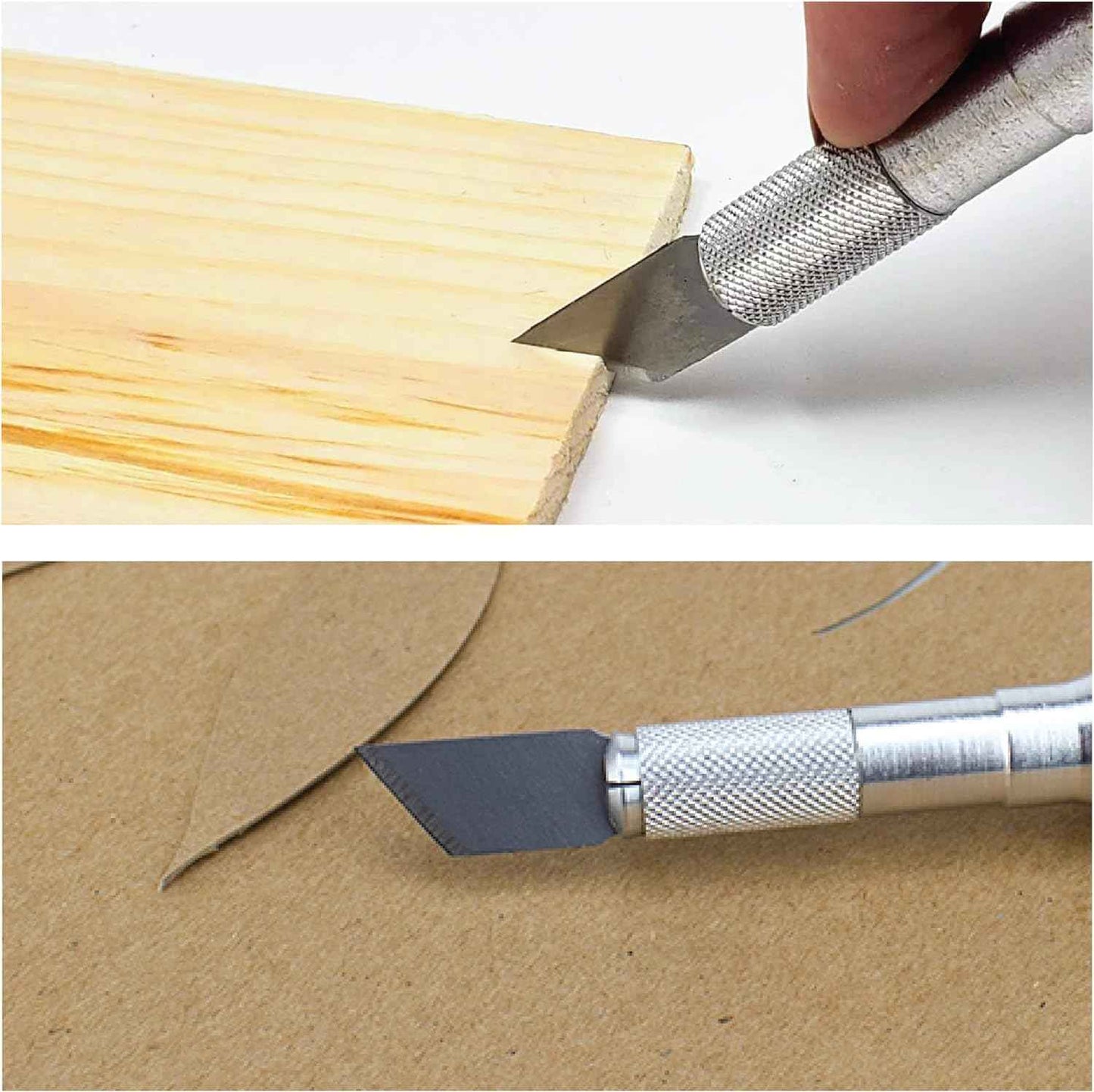 Excel Blades #19 Angled Wood Chisel Blades – 100-Pack 1-Inch Carbon Steel Craft Knife Replacement Blades – Ideal for Cutting, Chiseling, and Precision Carving - Made In USA