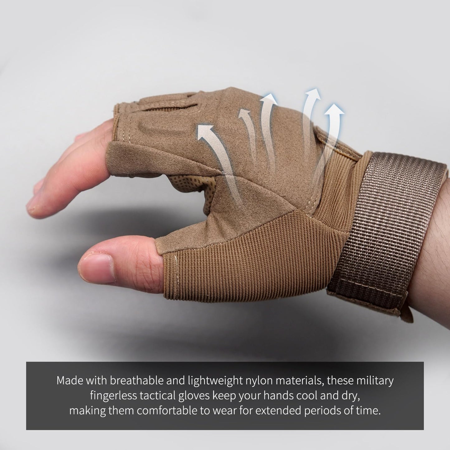 CHIMUYU Fingerless Tactical Glove Half Finger Airsoft Shooting Gloves for Men Women, Motorcycle Bike Cycling Driving Hunting Hiking Riding Outdoor Sport Gloves