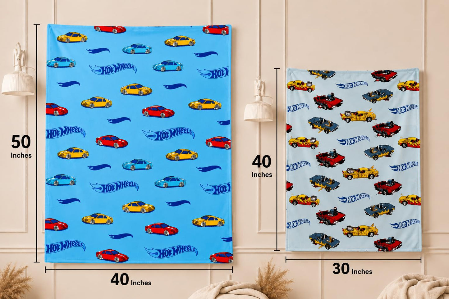 Hot Wheels Blanket (Baby/Toddler) | Hot Wheels Throw Blanket Soft Plush Fleece | Race Car Blanket Kids | Officially Licensed | Small/Medium