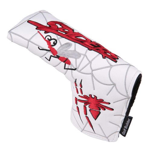 Golf Builder Spider Embroidery Golf Club Blade Putter Head Cover Spider Putter Cover (White)