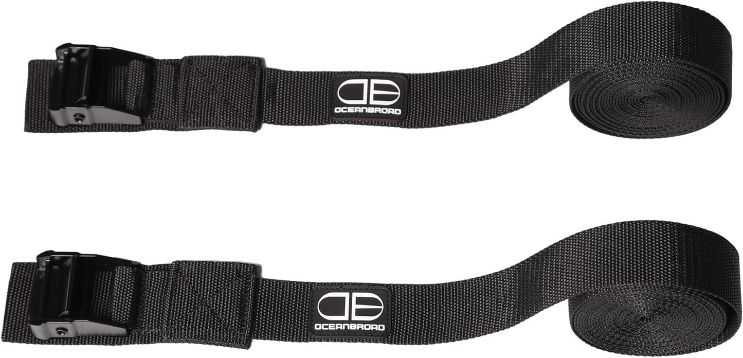 OCEANBROAD Kayak Tie Down Straps - 1.5 Inch, 13 Feet, 2 Pack | Secure Your Surfboard & Canoe