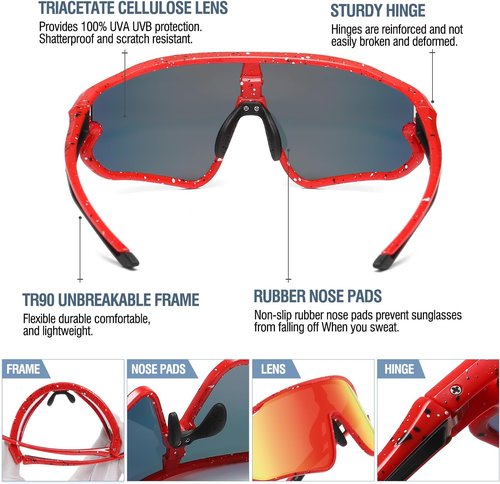 DUCO Kids Sunglasses - Lightweight TR90 Frame with UV400 Protection | Stylish Baseball Shades for Boys & Girls