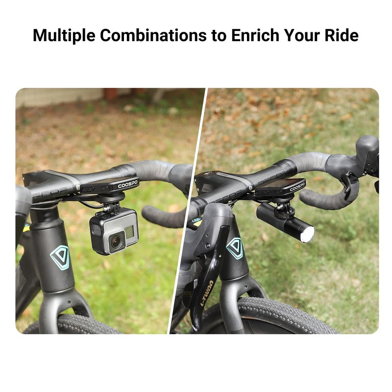 COOSPO Out-Front Bike Computer Extended Mount MT6S, Compatible for Cycling Computer Aero Integrated Handlebar, Compatible with Garmin Edge/Wahoo Elemnt/Bryton/iGPSPORT/GoPro Mount Adapter