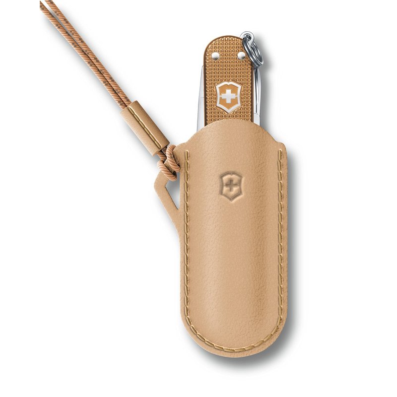 Victorinox Leather Pouch for Swiss Army Knives, Beige Wet Sand