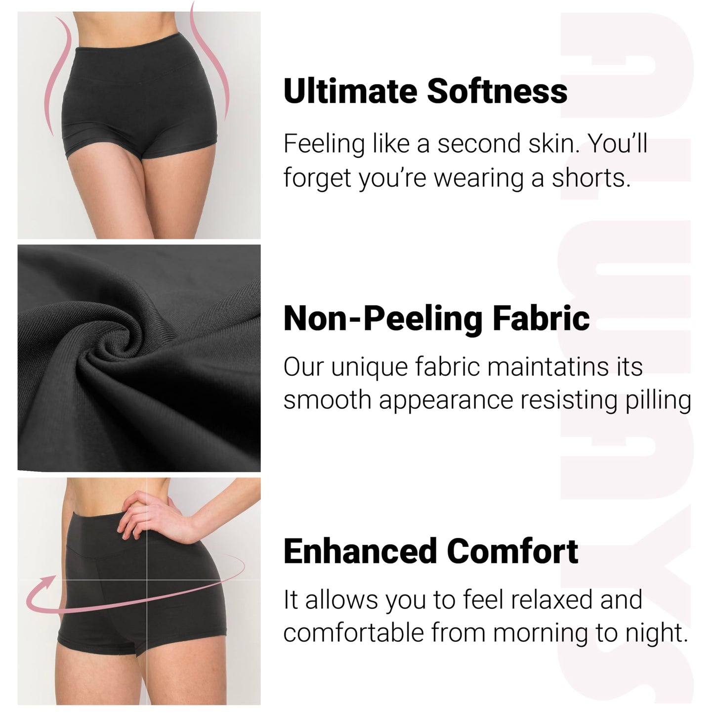 ALWAYS Yoga Shorts for Women – High Waisted Workout Biker Shorts for Yoga, Running & Under Dress Anti-Chafing Comfort, Black S