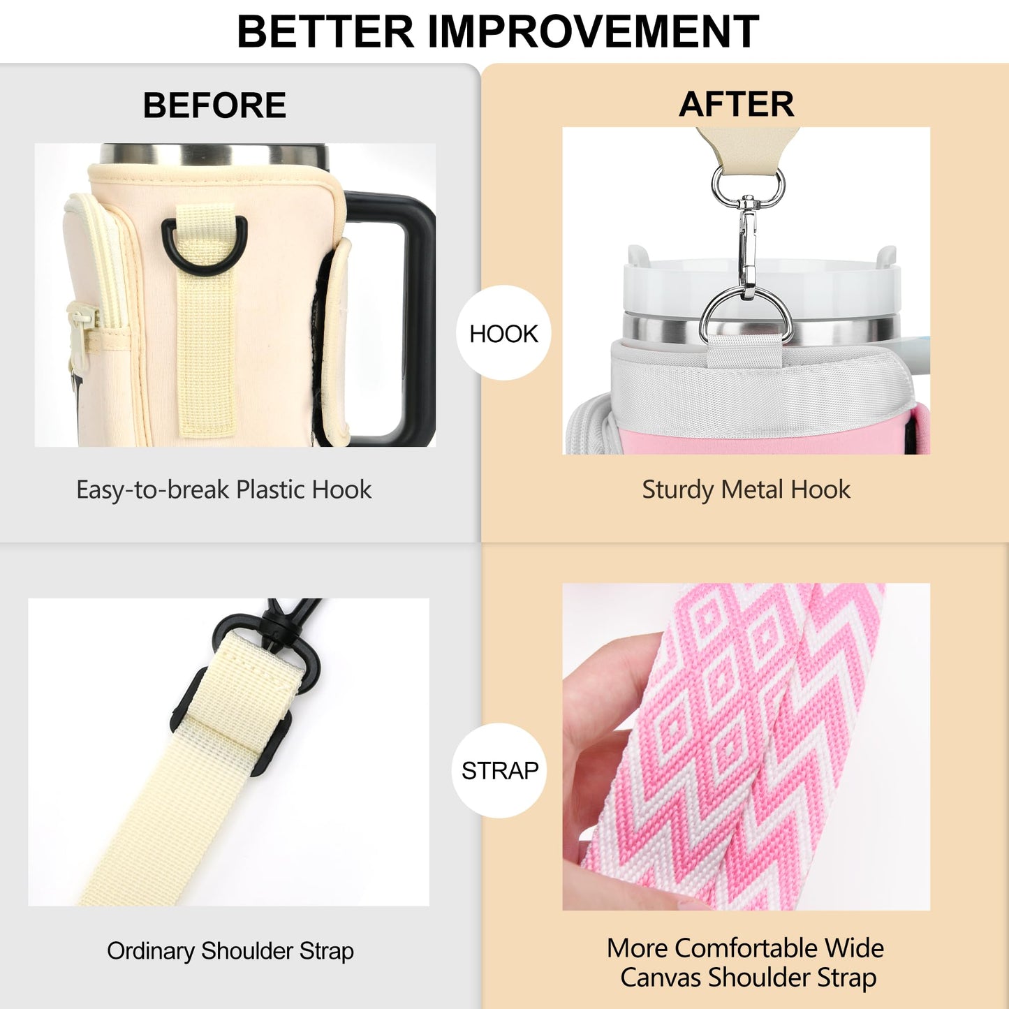 Sernaxi Water Bottle Holder Bag (Cream&Purple)