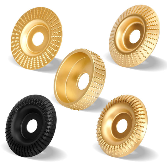 5Pcs Angle Grinder Wood Carving Disc, 4" Angle Grinder Attachments, Stump Grinder Tool Grinding Wheel Cutting Disc