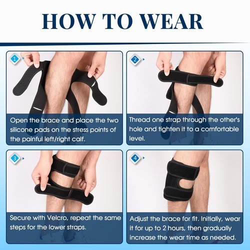 Sciatica Pain Relief Devices Brace, Sciatic Nerve Brace with Adjustable Pressure Pads Targeted Lower Back & Leg Compression for Sciatic Pain, Sciatic Ease Calf Support for Unisex Men Women - Black