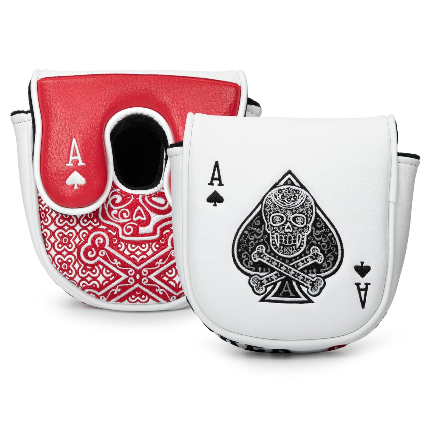 Golf Mallet Putter Cover Golf Headcover, Magnetic Closure Premium Leather Do Not 3Putt Golf Head Covers Fits Golf DF3 Putter Poker Ace Mallet Putter Headcover (Poker Ace)
