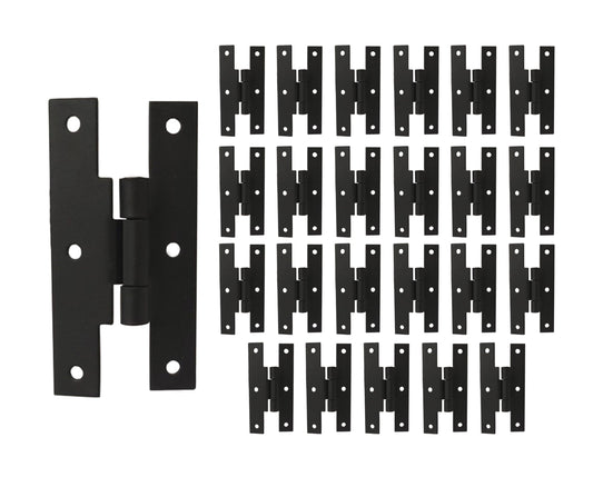 QCAA Black Steel Hinge Offset for Cabinet Door, 3/8", Matte Black, 24 Pack, Made in Taiwan