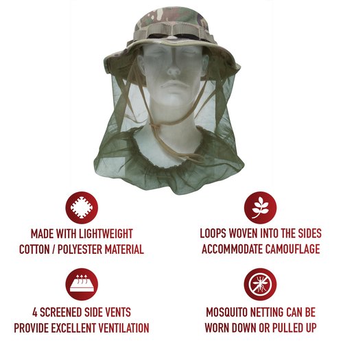 Rothco Boonie Hat with Mosquito Netting - Sun and Insect Protection for Outdoor Activities Multicam