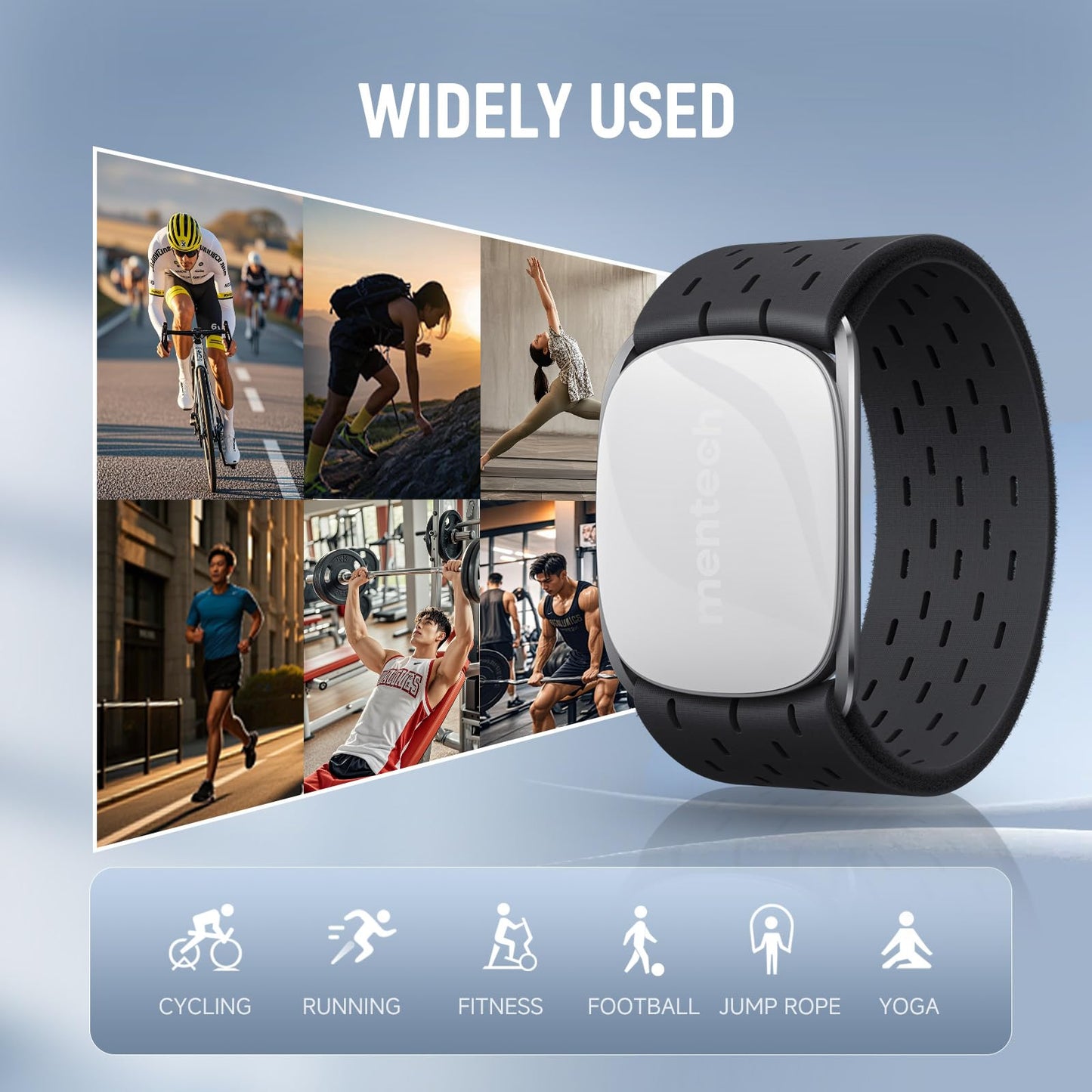 ANT+ Bluetooth Heart Rate Monitor, Portable Arm Heart Rate Monitor, 140 Hours Battery Life, Real Time Monitoring, Custom Interval, Waterproof, Use for Running Cycling Gym, ect (Long)