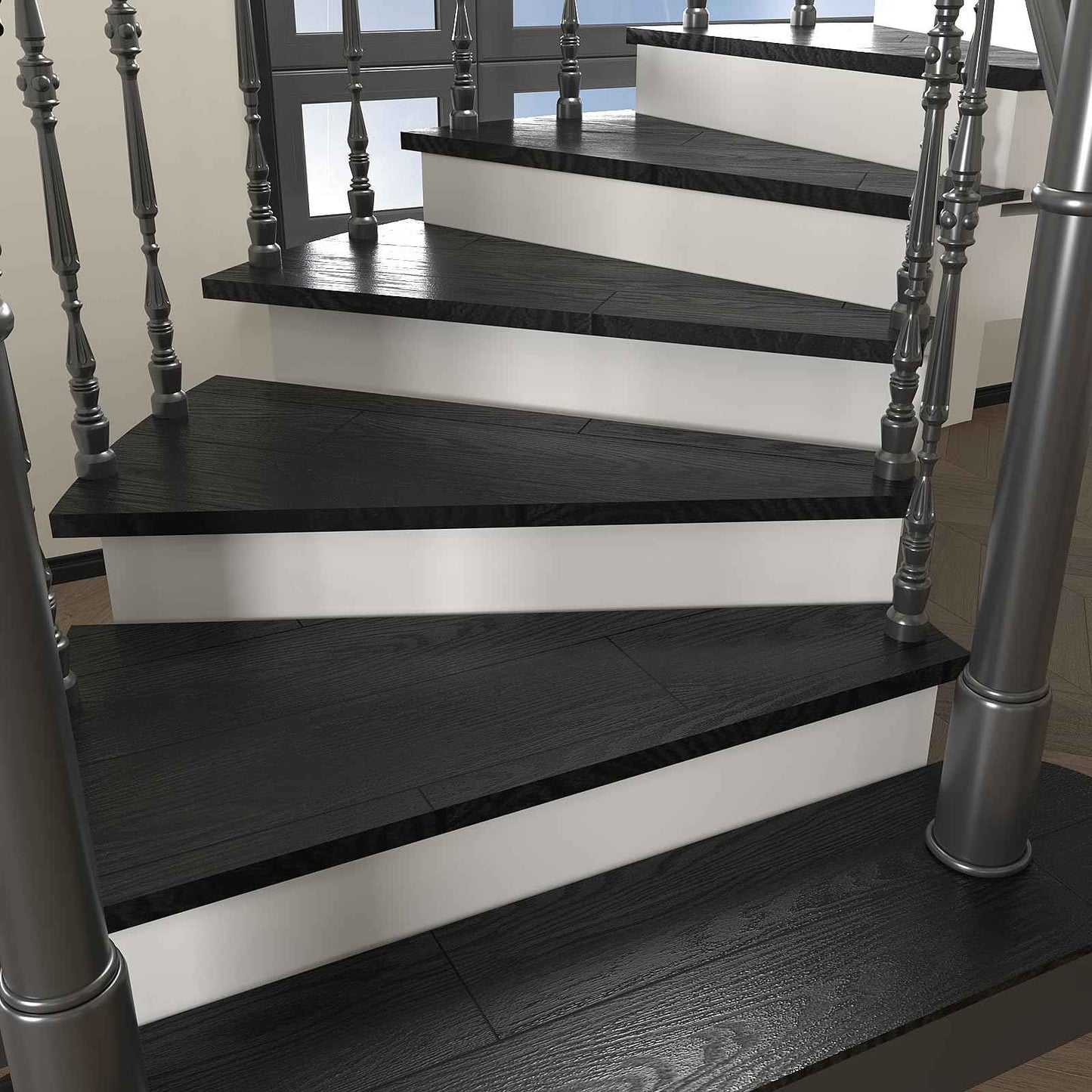 VEELIKE Black Peel and Stick Floor Tile Waterproof Vinyl Plank Flooring with Low Gloss Finish Adhesive Wood Look Flooring 32-Pack 47 Sq. Ft. Sticky Floor Tiles for Bedroom Bathroom Kitchen 6''x36''