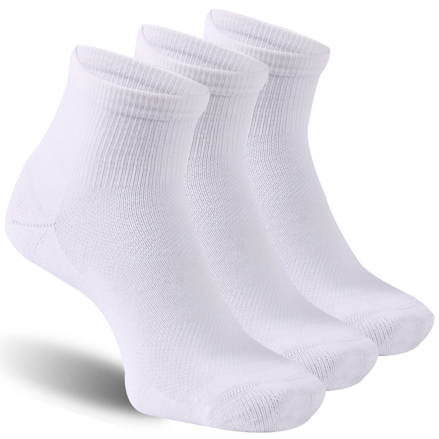 RZTT Merino Wool Socks for Men Quick Dry Athletic Low Cut Socks for Men with Arch Support Breathable Soft Wool Ankle,3 Pairs,XLarge,White