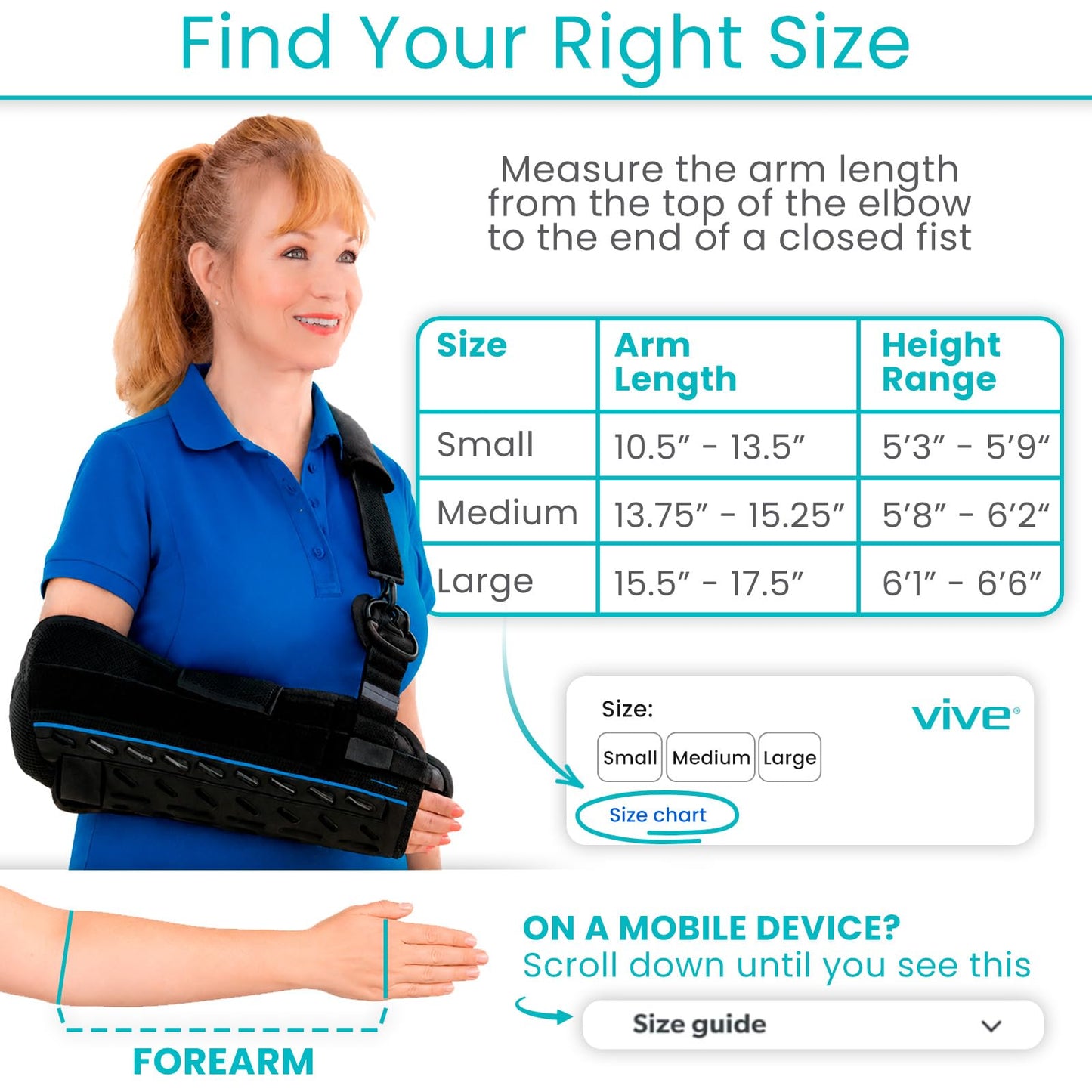 Vive Shoulder Sling with Abduction Pillow - Rotator Cuff Sling and Shoulder Immobilizer - Pain Relief After Surgery, Sublexion, Dislocated or Broken Arm - Adjustable Support with Exercise Ball (Small)