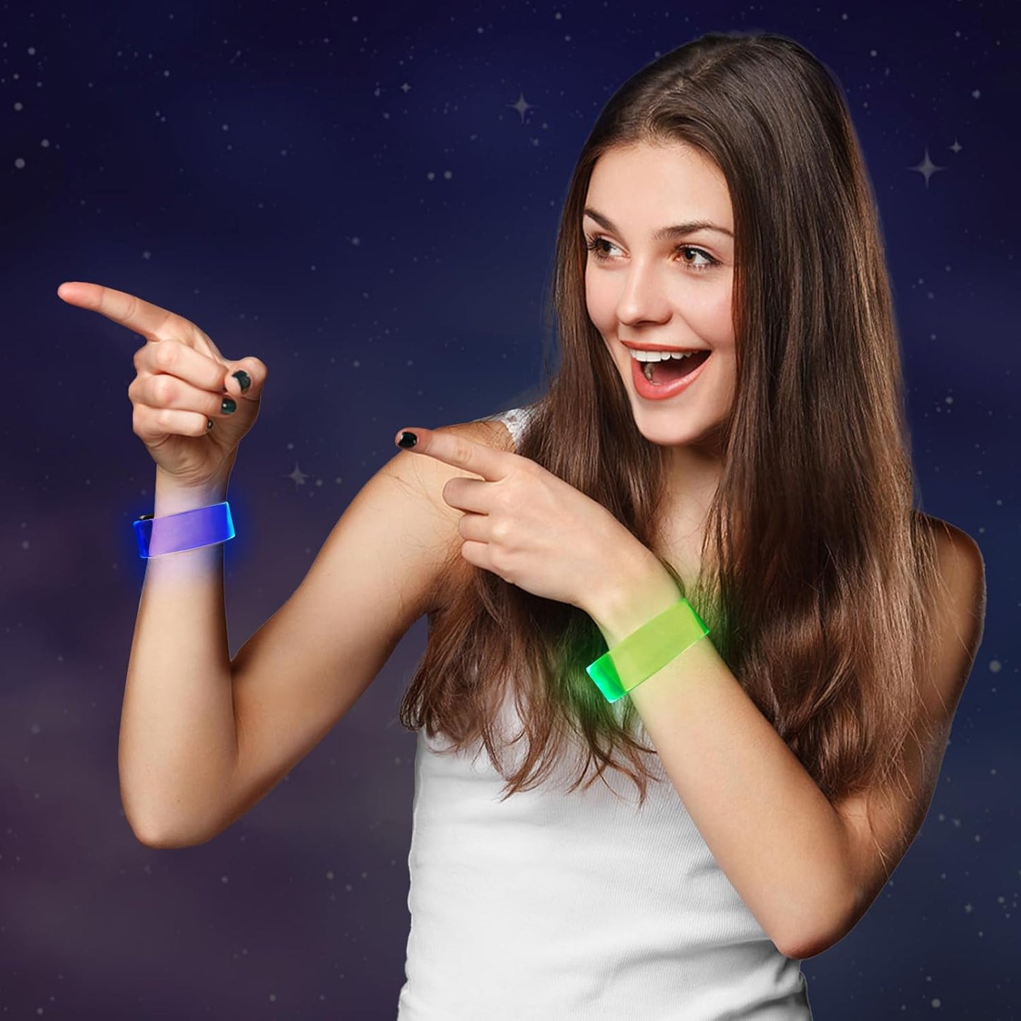 Yowivon LED Light Up Bracelets - Glow in the Dark Neon Party Accessories | Cool Halloween & Birthday Favor