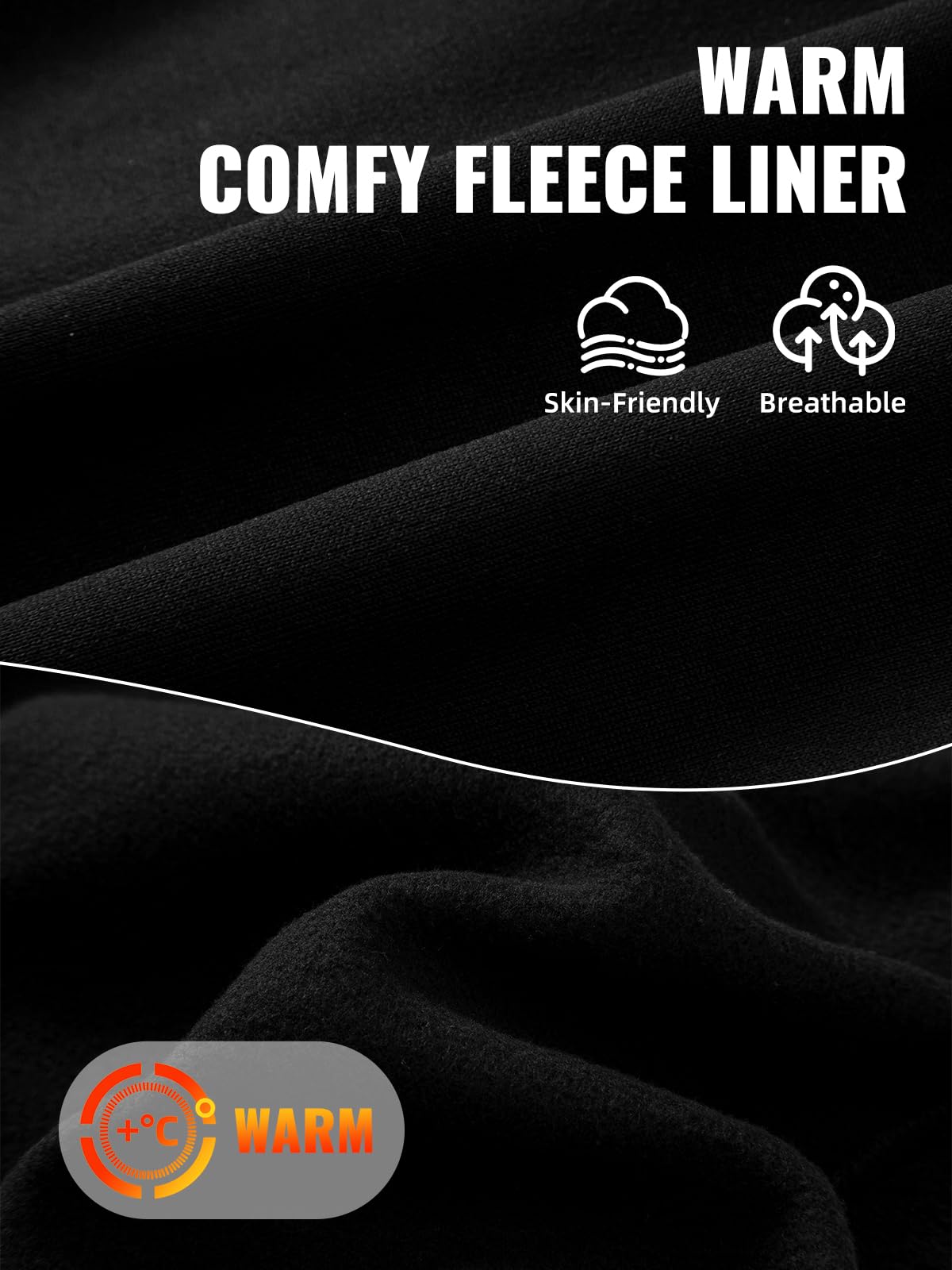 Pillxter Men's Baggy Sweatpants Heavyweight Fleece Cargo Pants Wide Leg Loose Fit Casual Joggers Sweat Pants for Men with Pockets,Black