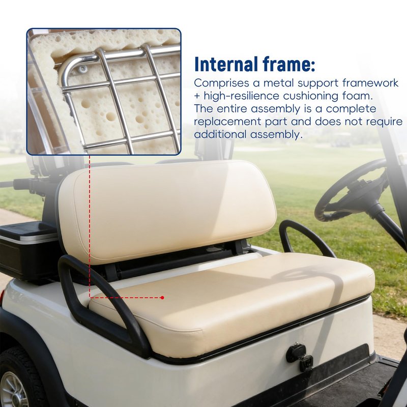 waltyotur Tan Golf Cart Front Seat Bottom Replacement for EZGO Medalist TXT 1994-2013 Gas Electric Golf Cart