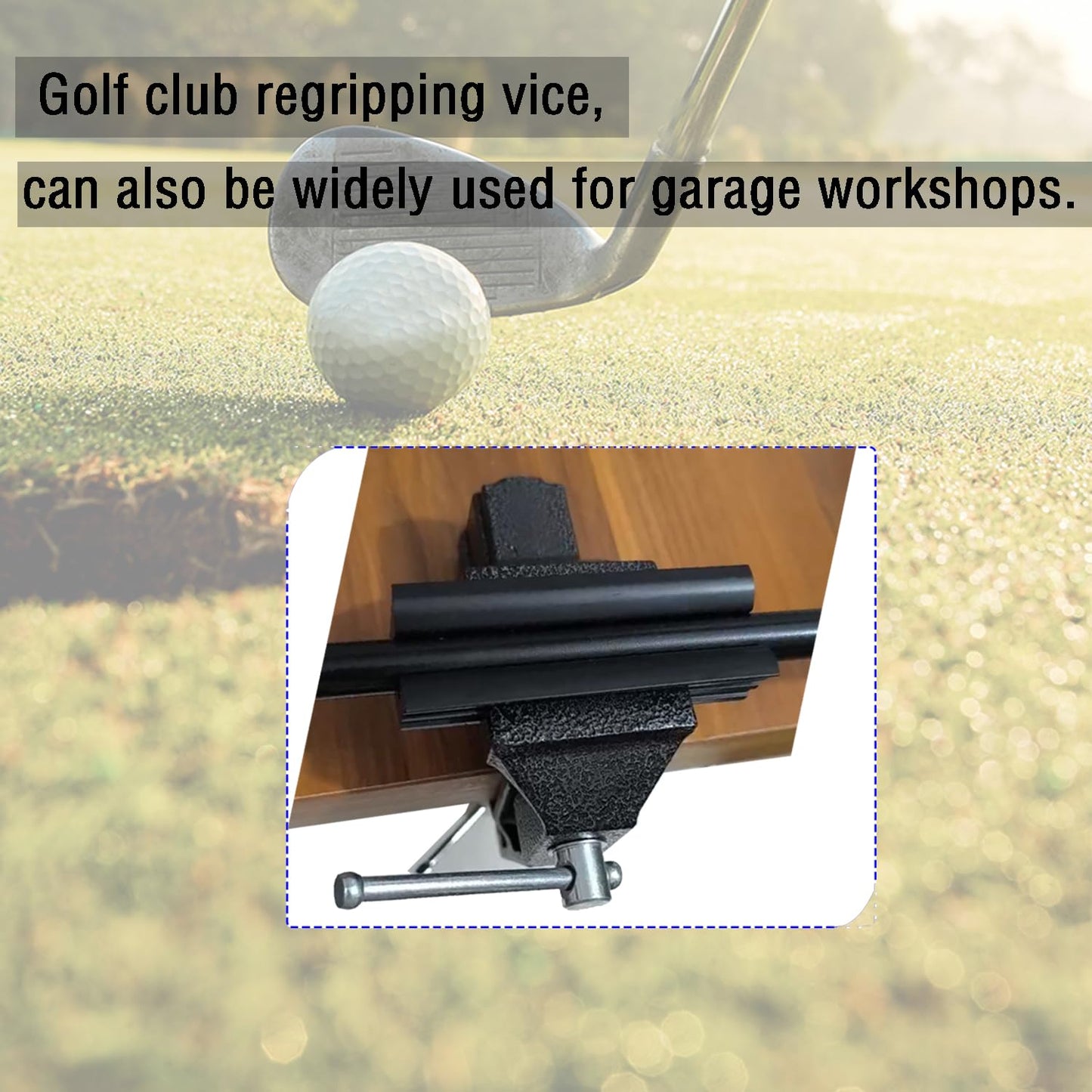 Ultroian Golf Grip Removal Tool Kit, Golf Club Regripping Kit - Includes Portable Golf Club Vise Clamp, 13pcs Grip Tapes, Hook Knife & Rubber Sleeve