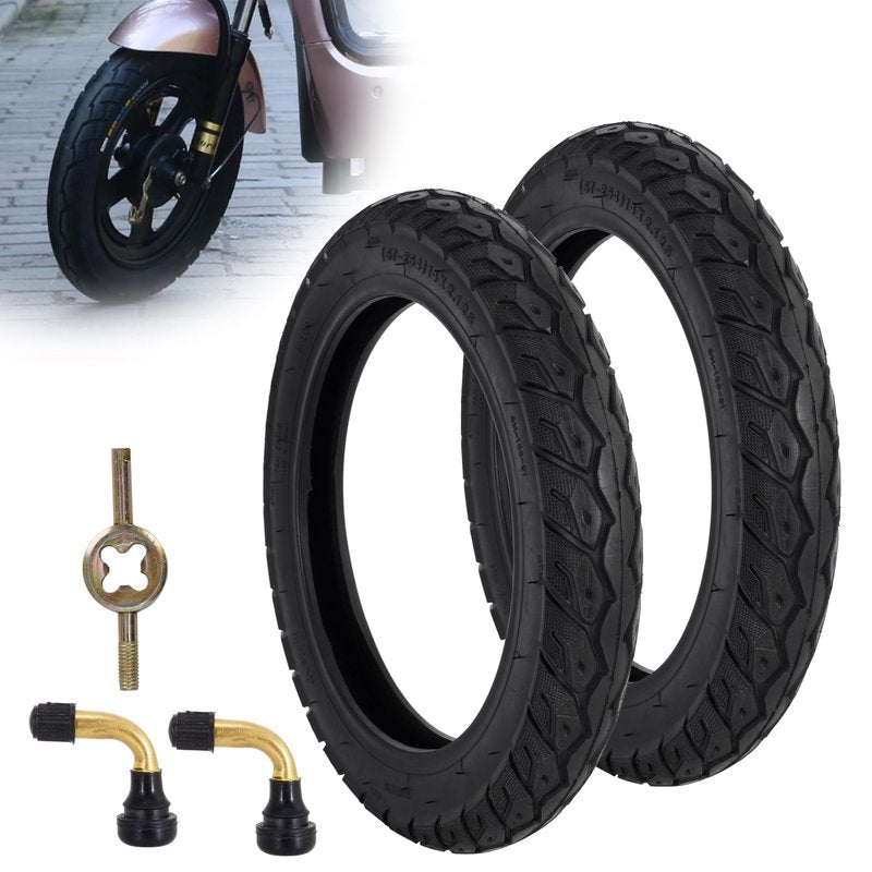WEIYINGSI 14X2.125 Tubeless Tires, 14 X 2.125 Electric Bike Tires with Angled Valve for 14 Inch Electric Folding Bike, E-Bikes and E-Scooters