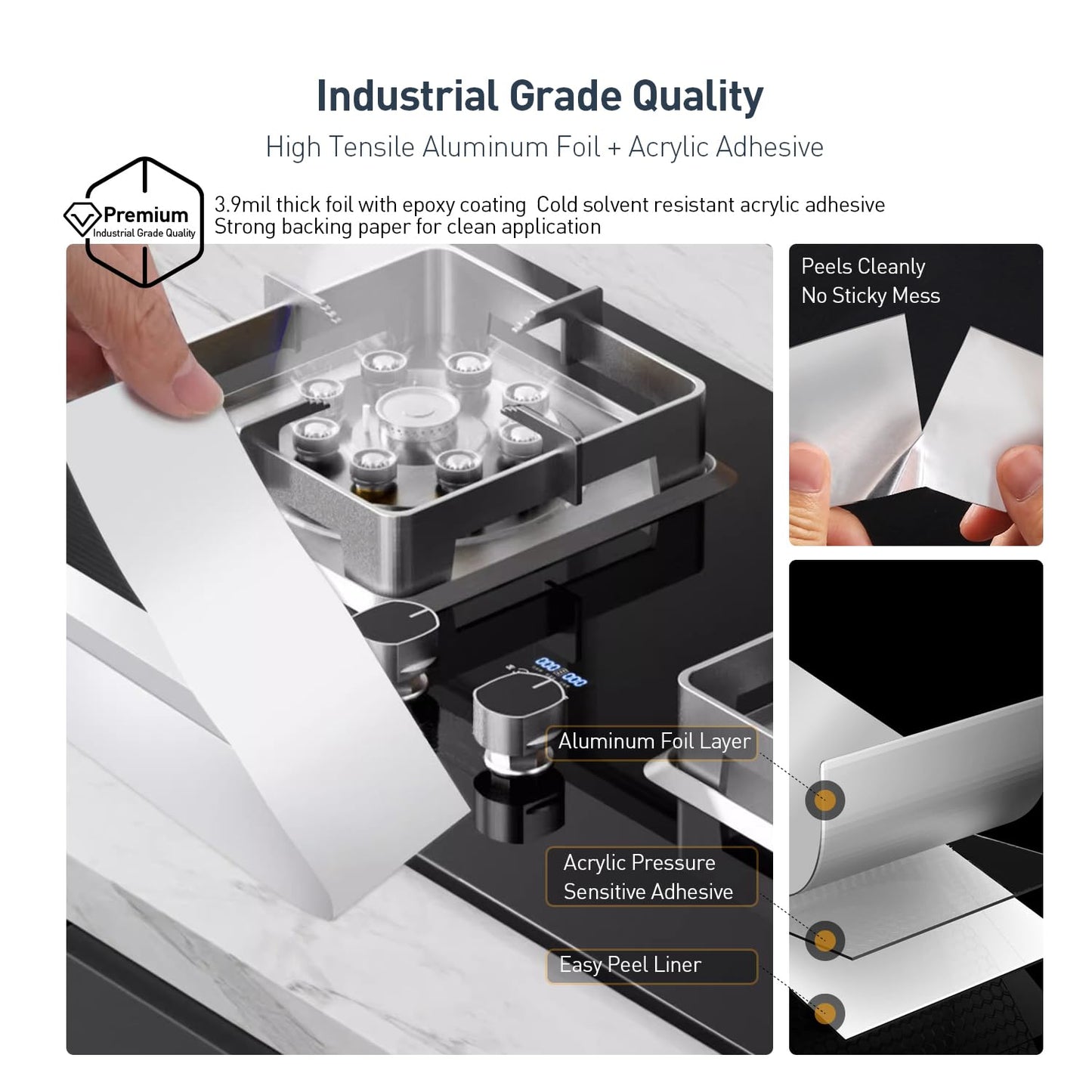 Aluminum Foil Tape 1" x 164Ft Premium Duct Tape Heavy Duty High Temperature HVAC Waterproof Ducting Dryer Vent Insulation Adhesive Tape for Ductwork Sealing Metal Repairing HVAC Air Ducts Insulation