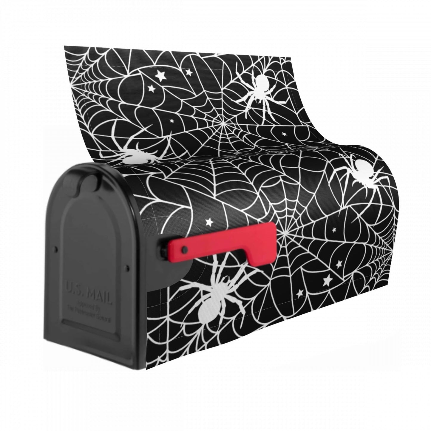 Sphragiyn Halloween Mailbox Cover Magnetic Spiders Spiderweb Mailbox Wraps Post Letter Box Cover for Garden Yard Home Decor Standard Size 21" x 18"