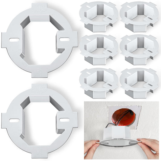 Copkim 2 Pcs Round Electrical Box Extender 4.35 x 1.5 Inches Etl Listed Plastic Ceiling Outlet Light Box Extender for 3.5 Inch 4 Inch Round or Octagonal Electrical Boxes, White