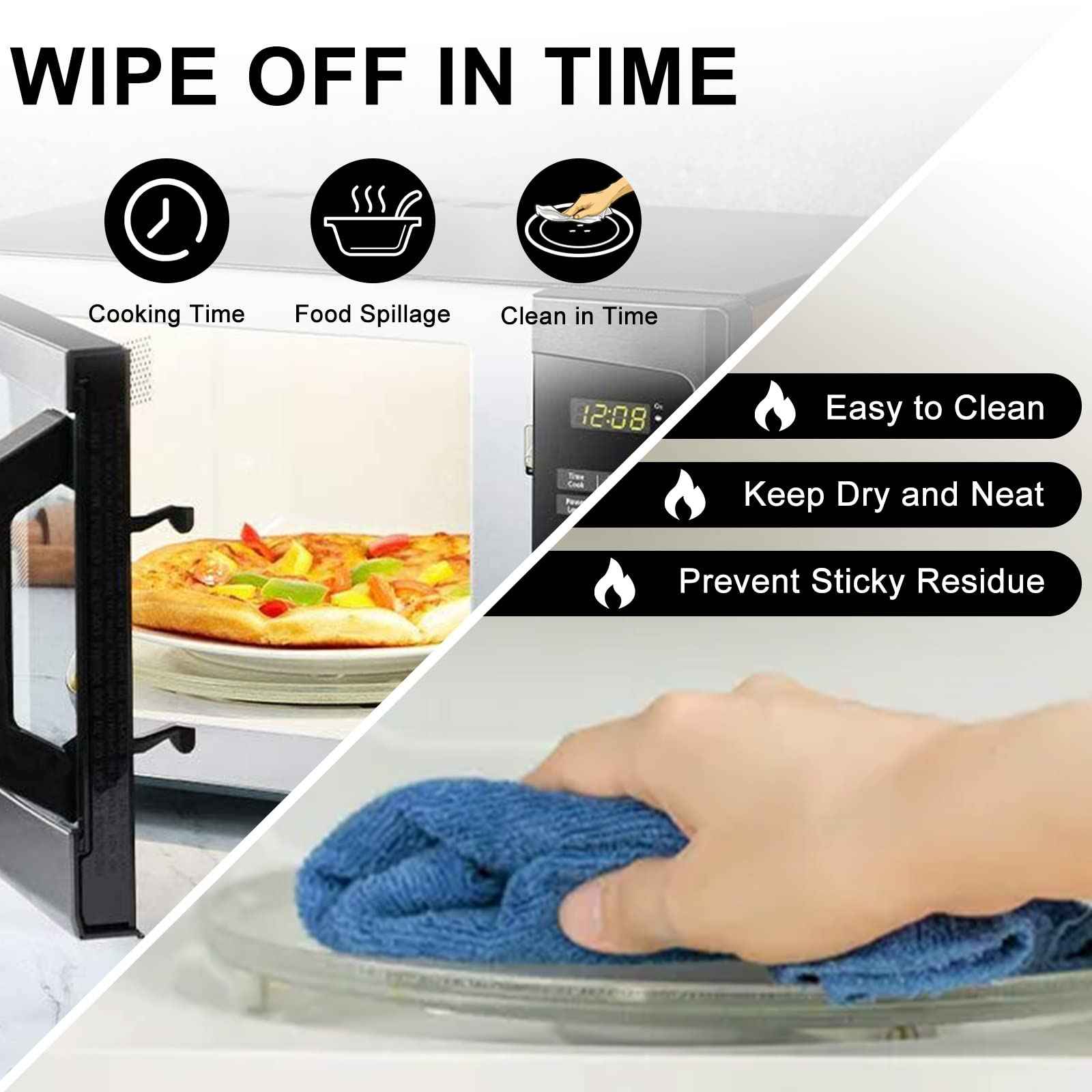 12" Microwave Glass Plate Replacement Fits for Whirlpool - W10337247 W11367904 Microwave Round Glass Plate for 1.5 & 1.7 Cubic Foot Microwaves - BY AMI PARTS