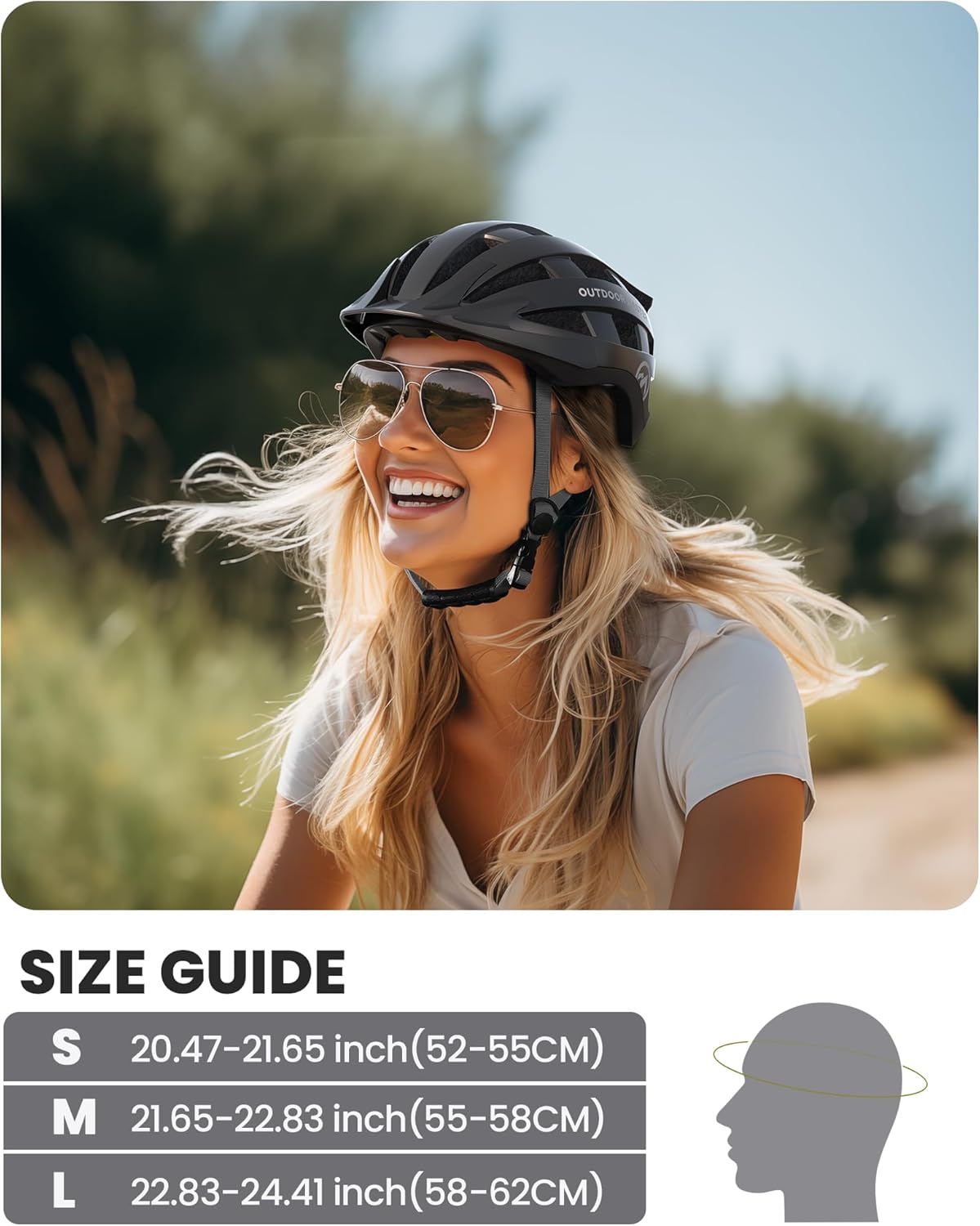 OutdoorMaster Gem II MIPS Bike Helmet - Lightweight Cycling Safety with Light for Youth & Adults