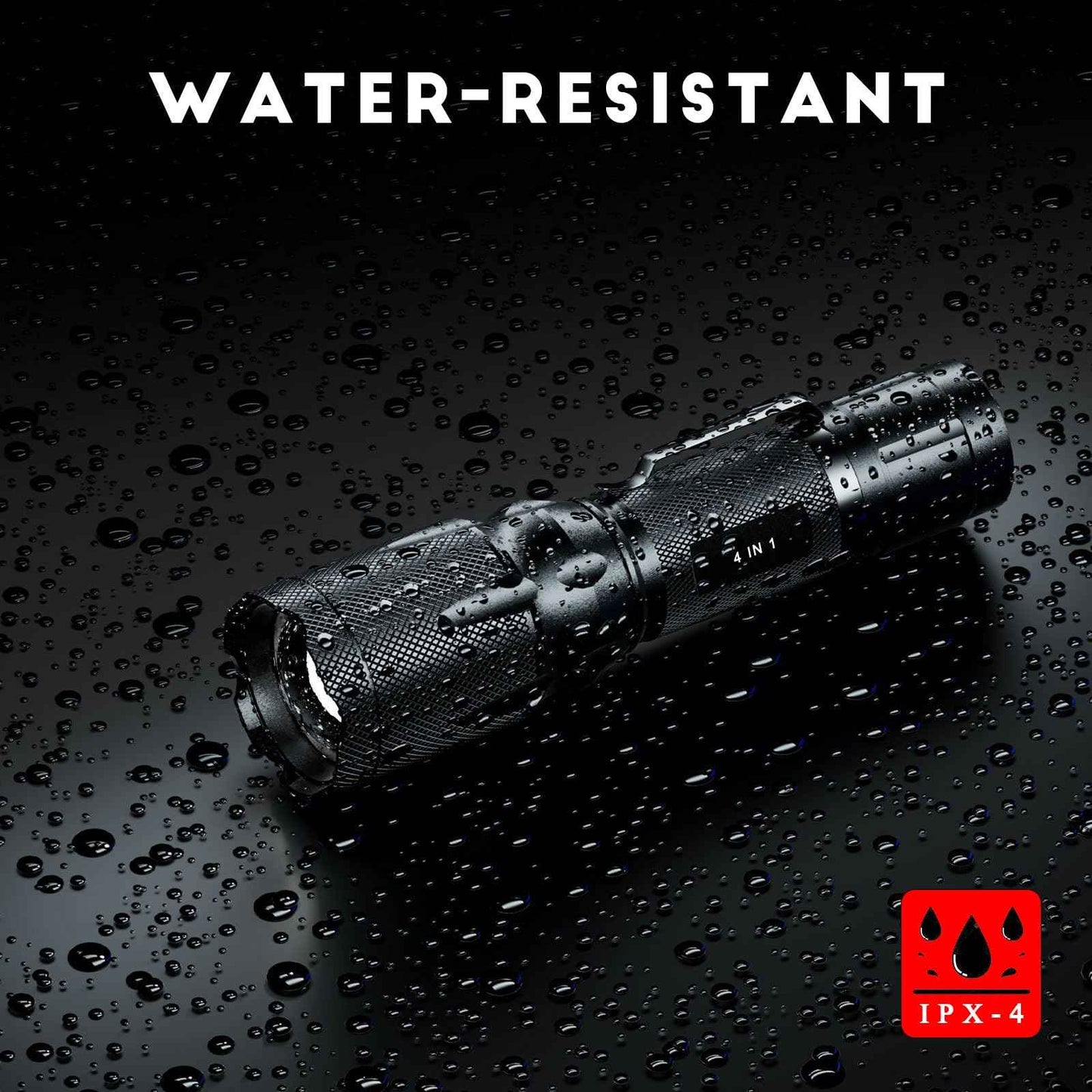 METII Multicolor Flashlight Rechargeable, Red, Green, Blue & White Light 4 Modes, for Astronomy, Camping, Night Observation