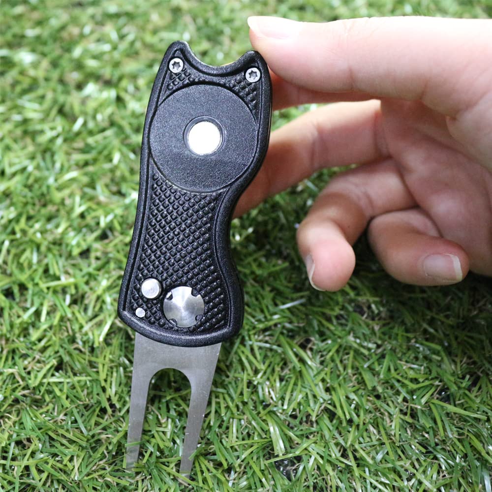 GOLTERS Golf Ball Marker Divot Tool Sets Switchable Divot Repair Tools (one Divot with Four Ball Markers)